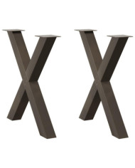 Pieds de table à manger forme de X 2 pcs 70x(72-73) cm acier | Mobilier & Déco
