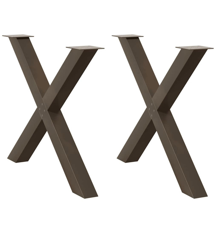 Pieds de table à manger forme de X 2 pcs 90x(72-73) cm acier | Mobilier & Déco
