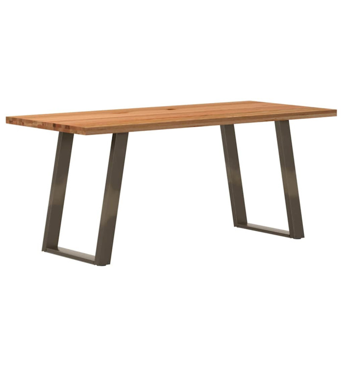 Table à manger marron clair bois de chêne massif rectangulaire | Mobilier & Déco