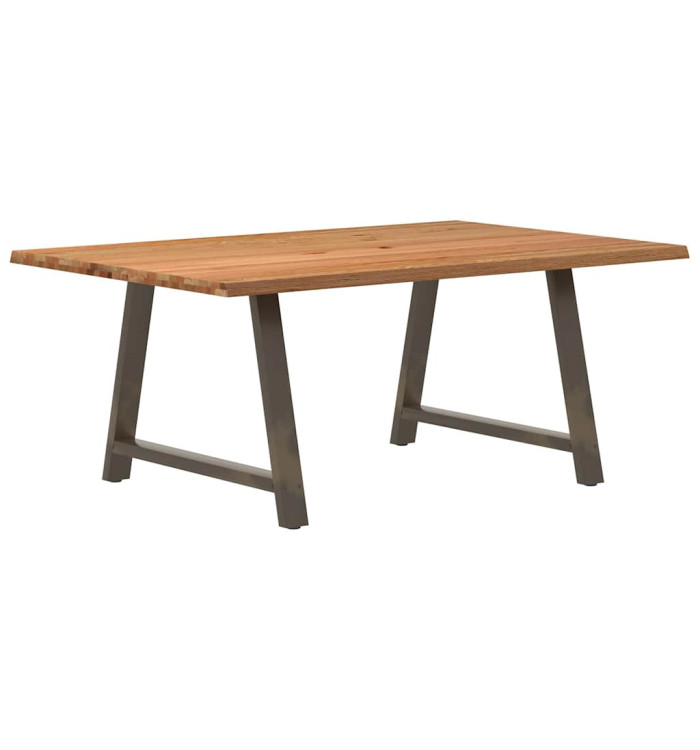Table à manger avec bord naturel 180x100x74cm bois massif chêne | Mobilier & Déco