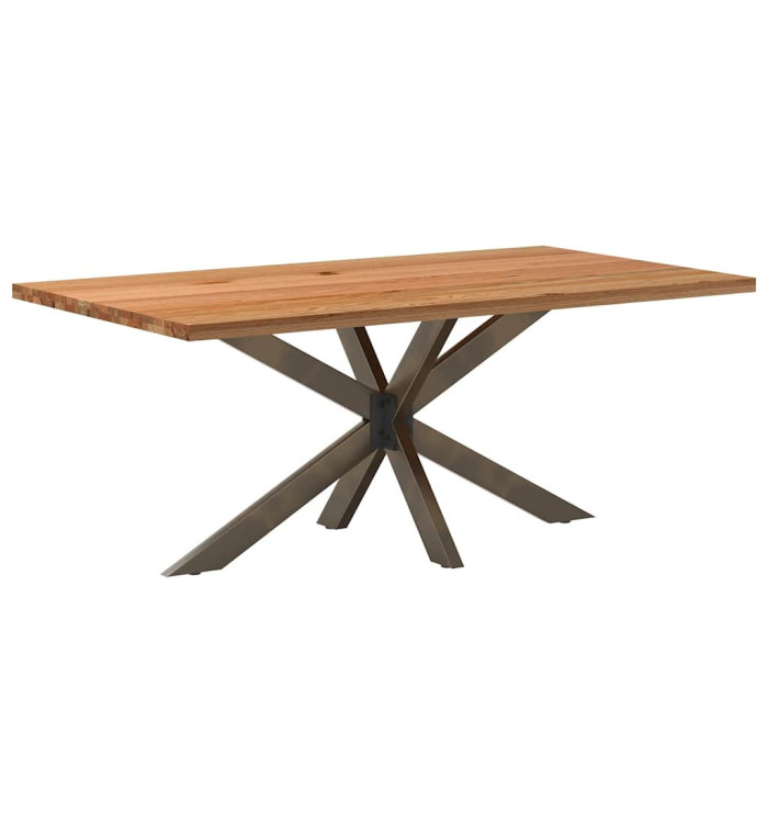 Table à manger marron clair bois de chêne massif rectangulaire | Mobilier & Déco