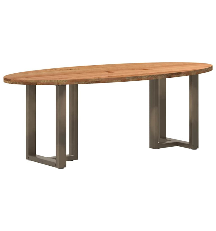 Table à manger 220x100x74 cm bois de chêne massif ovale | Mobilier & Déco