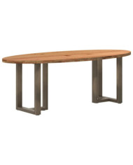 Table à manger 220x100x74 cm bois de chêne massif ovale | Mobilier & Déco