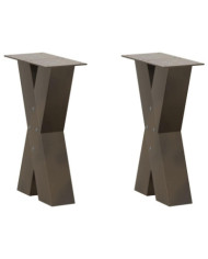 Pieds de table basse forme de X 2pcs acier naturel 28x(42-43)cm | Mobilier & Déco