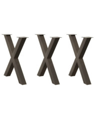 Pieds de table à manger forme de X 3 pcs 70x(72-73) cm acier | Mobilier & Déco