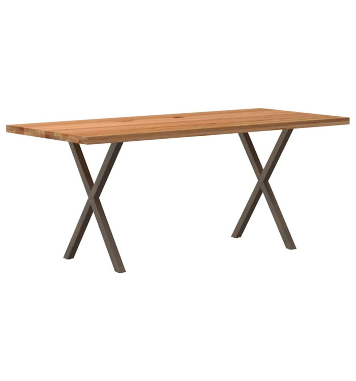 Table à manger marron clair bois de chêne massif rectangulaire | Mobilier & Déco