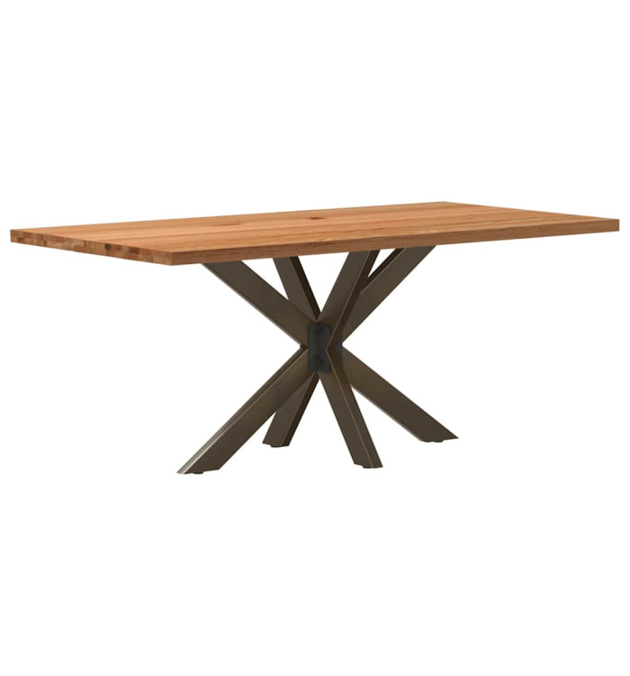 Table à manger marron clair bois de chêne massif rectangulaire | Mobilier & Déco