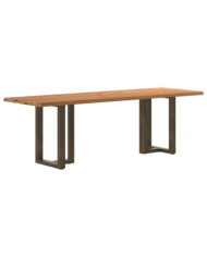 Table à manger et bord naturel bois massif chêne rectangulaire | Mobilier & Déco