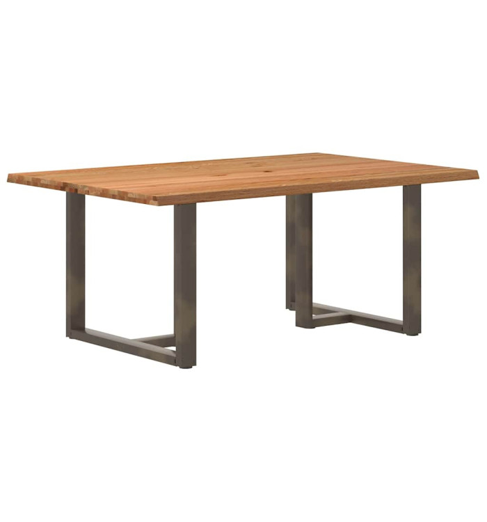 Table à manger avec bord naturel 180x100x74cm bois massif chêne | Mobilier & Déco