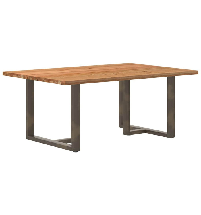 Table à manger marron clair bois de chêne massif rectangulaire | Mobilier & Déco