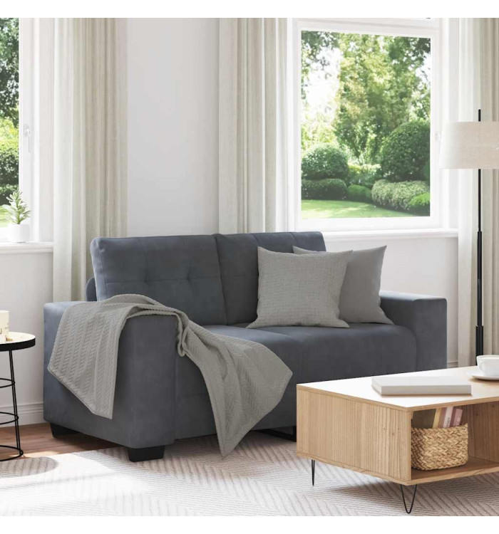 Canapé causeuse gris foncé 120 cm velours | Mobilier & Déco