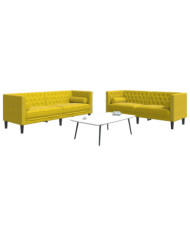 Ensemble de canapé Chesterfield et traversins 2 pcs velours | Mobilier & Déco
