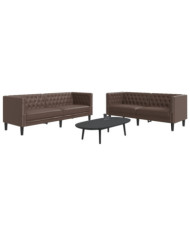 Ensemble de canapé Chesterfield 2 pcs marron similicuir | Mobilier & Déco