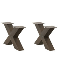 Pieds de table basse forme de X 2pcs acier naturel 50x(30-31)cm | Mobilier & Déco