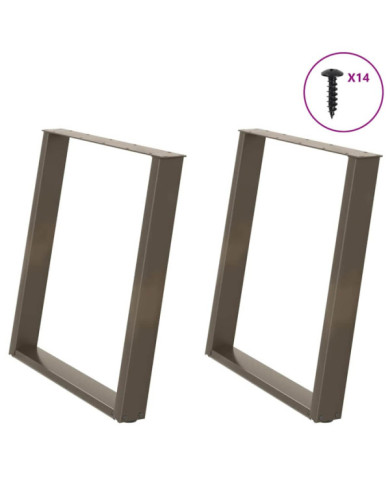 Pieds de table à manger forme de U 2 pcs 80x(72-73) cm acier | Mobilier & Déco