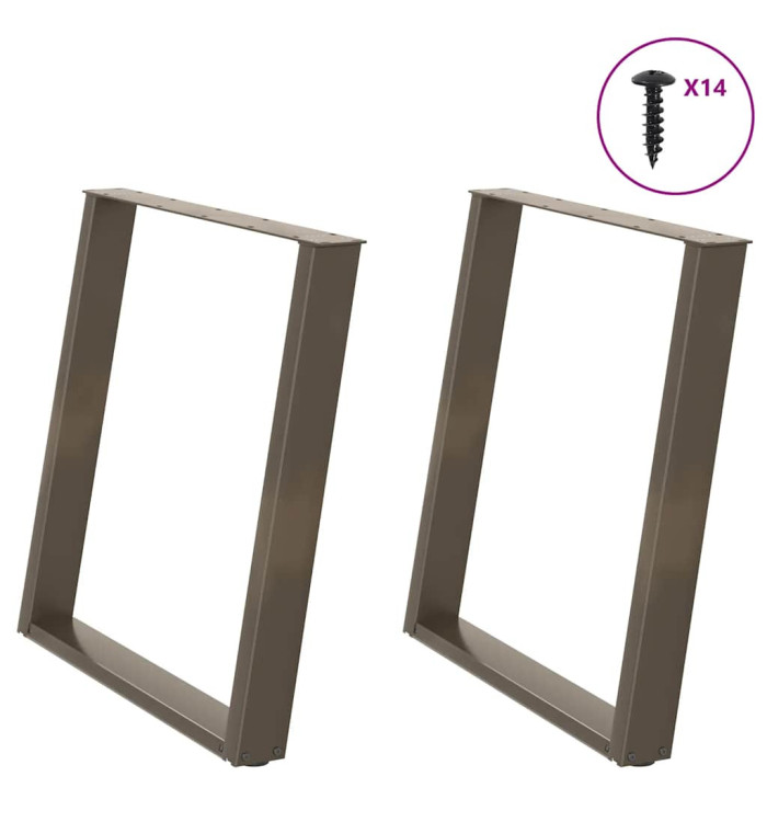 Pieds de table à manger forme de U 2 pcs 80x(72-73) cm acier | Mobilier & Déco