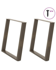 Pieds de table à manger forme de U 2 pcs 80x(72-73) cm acier | Mobilier & Déco