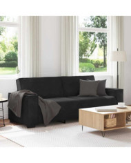 Canapé à 3 places Noir 180 cm Velours | Mobilier & Déco