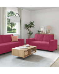 Ensemble de canapés 3 pcs avec coussins Rouge bordeaux Velours | Mobilier & Déco