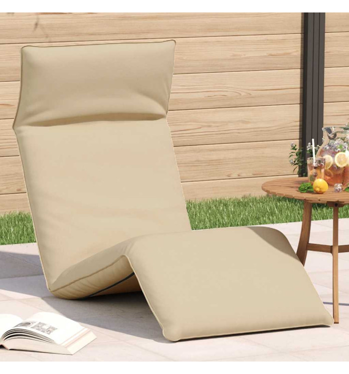 Chaise longue pliante beige 175x54x8,5 cm tissu oxford | Mobilier & Déco