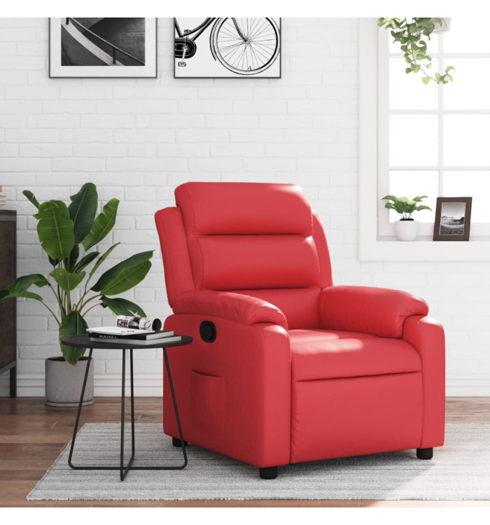 Fauteuil inclinable Rouge Similicuir | Mobilier & Déco