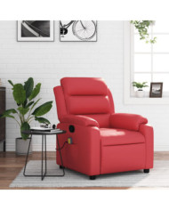 Fauteuil de massage inclinable rouge similicuir | Mobilier & Déco