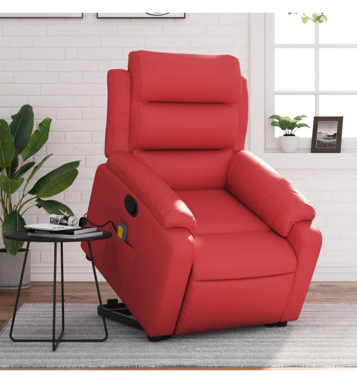 Fauteuil inclinable de massage Rouge Similicuir | Mobilier & Déco