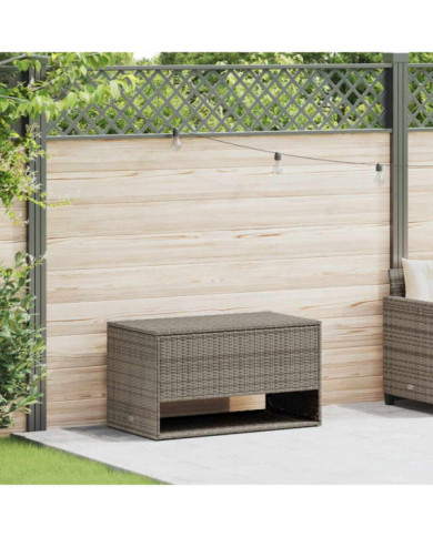 Coffre à coussins d'extérieur gris 100x55x55,5cm résine tressée | Mobilier & Déco