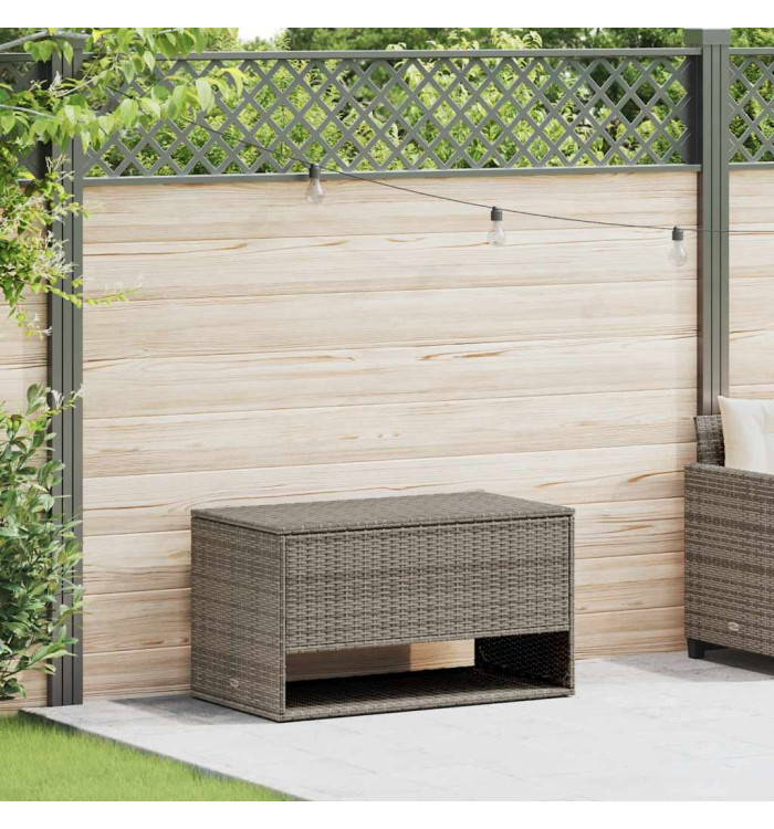 Coffre à coussins d'extérieur gris 100x55x55,5cm résine tressée | Mobilier & Déco