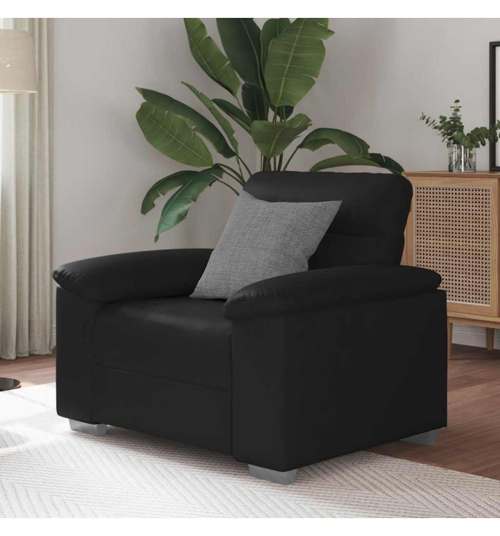 Fauteuil noir 60 cm similicuir | Mobilier & Déco