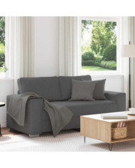 Canapé causeuse gris foncé 140 cm tissu velours côtelé | Mobilier & Déco