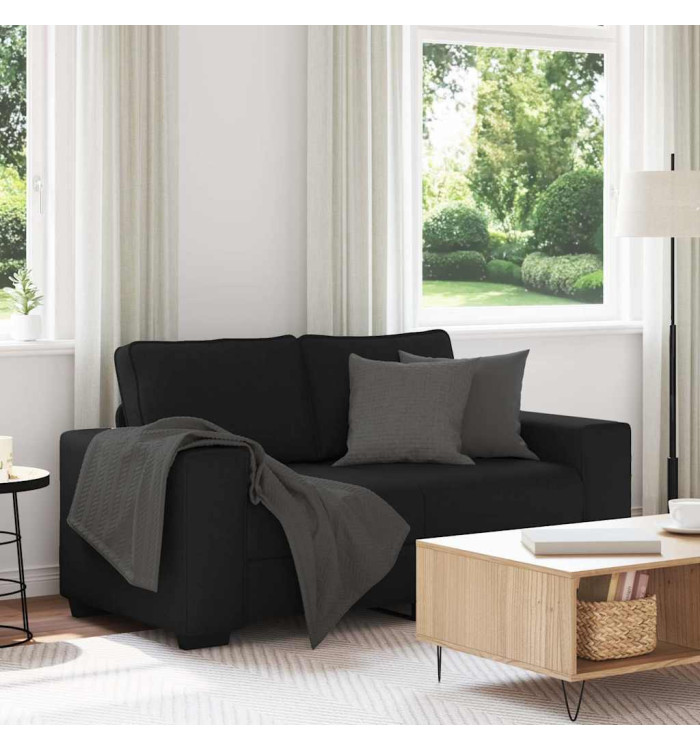 Canapé à 2 places noir 120 cm tissu | Mobilier & Déco