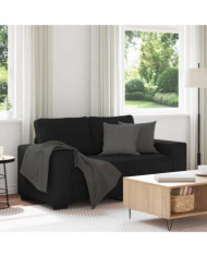 Canapé à 2 places noir 120 cm tissu | Mobilier & Déco