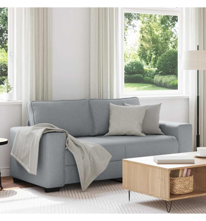 Canapé à 2 places gris clair 140 cm tissu | Mobilier & Déco