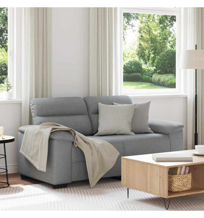 Canapé à 2 places gris clair 120 cm tissu | Mobilier & Déco