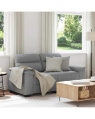 Canapé à 2 places gris clair 120 cm tissu | Mobilier & Déco