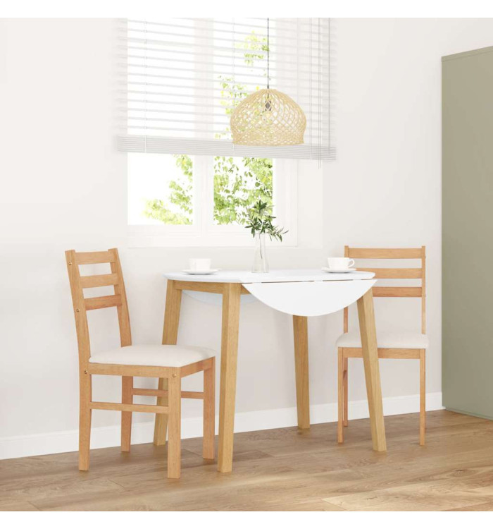 Chaises à manger coussins 2 pcs bois massif caoutchouc | Mobilier & Déco