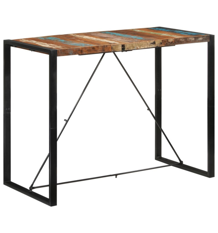 Table de bar 140x70x110 cm bois massif de récupération | Mobilier & Déco