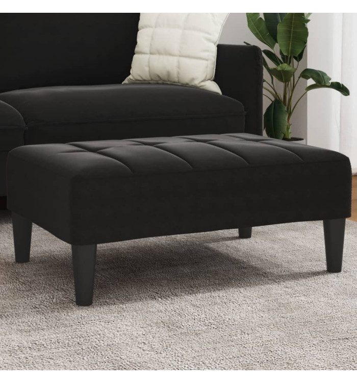 Repose-pied noir 77x55x31 cm velours | Mobilier & Déco