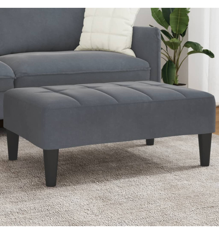 Repose-pied gris foncé 77x55x31 cm velours | Mobilier & Déco