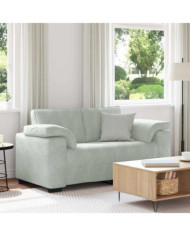 Canapé causeuse gris clair 120 cm velours | Mobilier & Déco