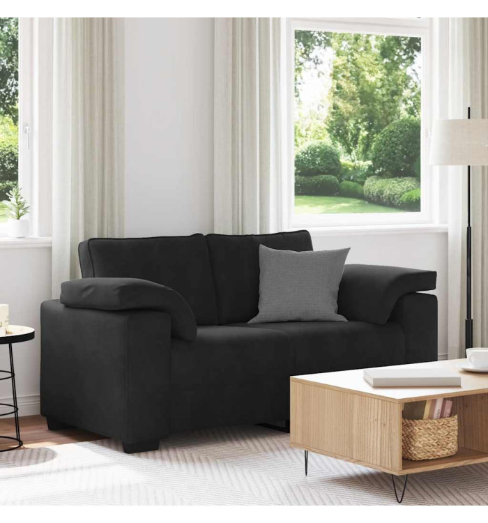Canapé causeuse noir 120 cm velours | Mobilier & Déco