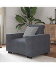 Fauteuil gris foncé 60 cm velours | Mobilier & Déco