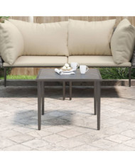 Table de jardin gris 48x48x37 cm acier | Mobilier & Déco