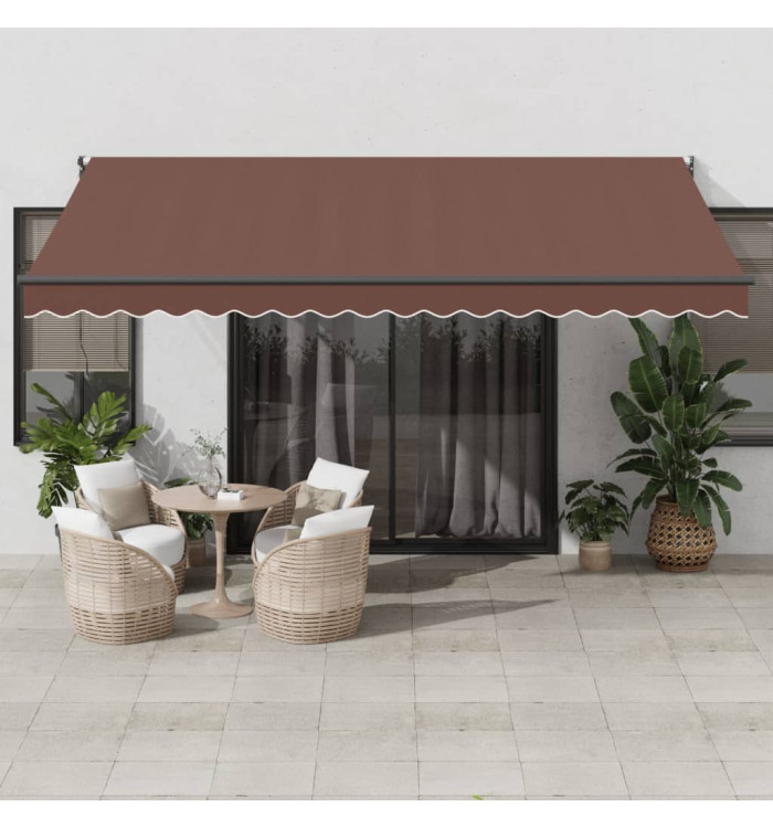 Auvent manuel rétractable marron 450x300 cm | Mobilier & Déco