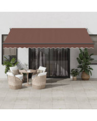 Auvent manuel rétractable marron 450x300 cm | Mobilier & Déco