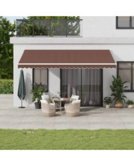 Auvent rétractable automatique marron 500x300 cm | Mobilier & Déco