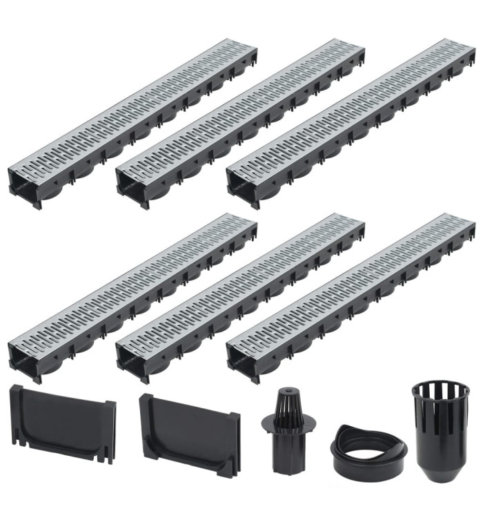 Caniveaux de drainage 6 pcs Acier galvanisé 6 m | Mobilier & Déco