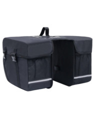Sac de vélo double pour porte-bagages étanche 35 L Noir | Mobilier & Déco