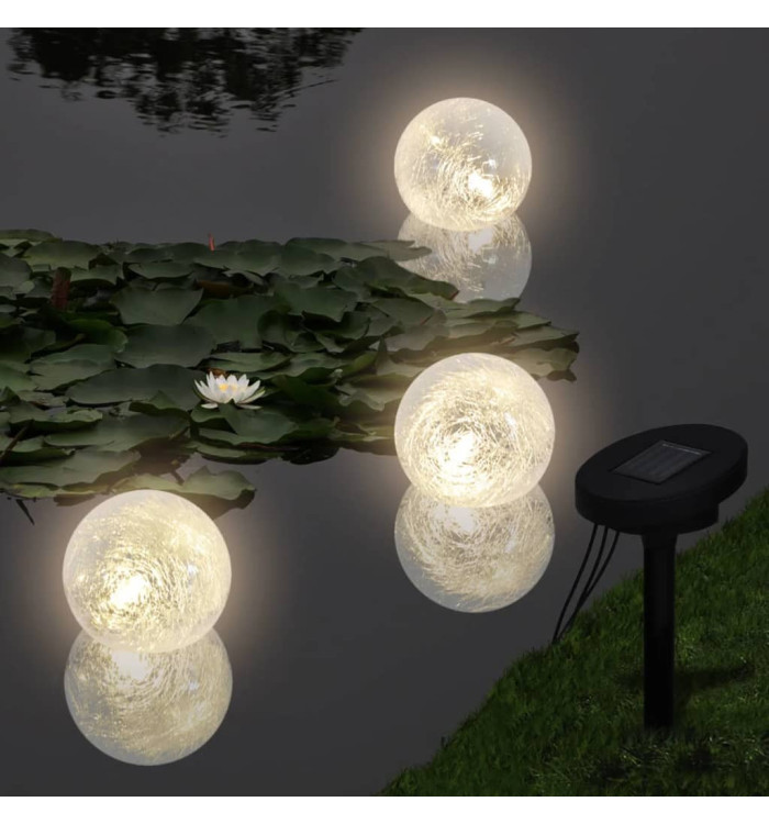 Boules solaires flottantes 3 LED pour étang piscine | Mobilier & Déco